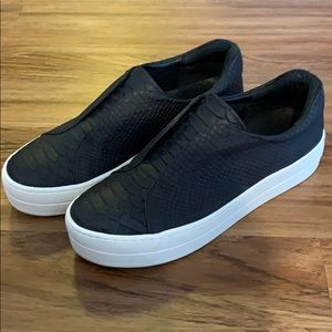 Black snakeskin leather J/slides